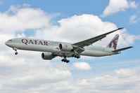 A7-BAN @ EGLL - Qatar Airway's 2011 Boeing 777-3DZER, c/n: 38246 at Heathrow - by Terry Fletcher