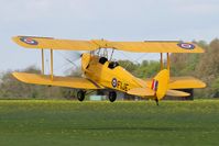 G-AOIS @ EGBR - De Havilland DH-82A Tiger Moth taking off from Breighton Airfield in April 2011. - by Malcolm Clarke