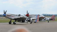 N98CF @ EGSU - N98CF and NL351MX at another excellent Flying Legends Air Show (July 2011) - by Eric.Fishwick