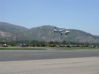 N1VK @ SZP - 1960 Beech B95 TRAVEL AIR, two Lycoming O&VO-360s 180 Hp each, takeoff climb Rwy 22 - by Doug Robertson