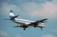 HR-TNL @ MIA - Electra L-188CF of TAN Honduras landing at Miami International in November 1979. - by Peter Nicholson