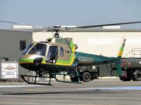 N955LA @ POC - Lifting off and preparing to air taxi to runway 26L for take off - by Helicopterfriend
