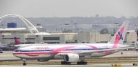 N759AN @ KLAX - B777-223 of American Airlines Pink Ribbon - by cx880jon