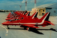 XX292 @ LMML - Red Arrows Team lined up at Malta International Airport. - by raymond