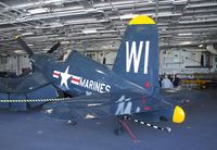 96885 - Vought F4U-4 Corsair in the Hangar of the USS Midway Museum, San Diego CA