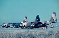 XV184 @ LMML - Hercules XV184, XV186 and XV193 parked on Park4 at the Ex RAF Luqa Malta in November 1977. - by raymond