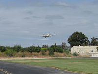 N378Y @ SZP - 1951 Beech B35 BONANZA, Continental E225 upgrade, on final Rwy 04 - by Doug Robertson