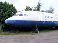 G-ARPO @ X5US - G-ARPO HS Trident 1C that had just arrived at the NEAM a few minutes before we did. It was transported on a low-loader from the International Fire Training Centre at Teeside Airport. Full details of the movecan be seen at http://www.savethetrident.org - by Chris Hall