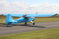 G-AIBW @ EGBR - Resident Auster J1N taxying in  at Breighton's Wings & Wheels Weekend, July 2011. - by Malcolm Clarke