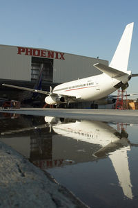 EX-047 @ OMSJ - Phoenix Boeing 737-200 - reflection - by Dietmar Schreiber - VAP