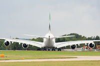 A6-EDL @ EGCC - impressive wing on the A380 - by Chris Hall