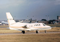 G-BCII @ LHR - Cessna 500 Citation of IDS Fanjets taxying at Heathrow in the Summer of 1975. - by Peter Nicholson