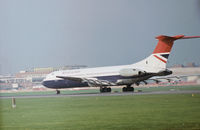 G-ASGJ @ LHR - Super VC.10 of British Airways preparing for take-off on Runway 27L at Heathrow in November 1974. - by Peter Nicholson