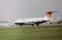 G-BBMF @ LHR - One Eleven 401 of British Airways preparing for take-off on Runway 27L at Heathrow in November 1974. - by Peter Nicholson