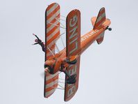 N707TJ @ EGFH - Wingwalker competition winner in the air. - by Roger Winser