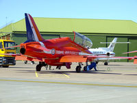 XX179 @ EGPH - Red arrows Hawk T.1 on the flightline at Leuchars airshow 2009 - by Mike stanners