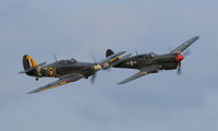 G-KITT @ EGTH - 45. Kittyhawk and Sea Hurricane at the glorious Shuttleworth Uncovered Air Display, September 2011 - by Eric.Fishwick