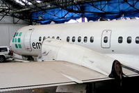 G-JEMA @ EGNH - former Emerald Airways ATP in storage at Blackpool Airport - by Chris Hall