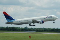 N195DN @ EGCC - Delta Airlines Boeing 757 taking of  Manchester Airport - by David Burrell