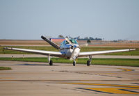 N46JJ @ KDEC - Moments after landing and heading to a hanger at Decatur, Illinois. - by Doug Wolfe