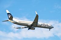 N315AS @ SJC - Alaska Airlines N315AS flying over the Guadalupe River Trail on approach to San Jose International Airport - by ddebold