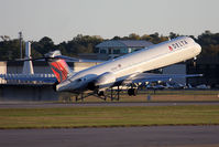 N908DA @ ORF - Delta Air Lines N908DA (FLT DAL2148) departing RWY 23 en route to Hartsfield-Jackson Atlanta Int'l (KATL). - by Dean Heald