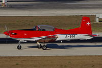 A-914 @ LMML - Pilatus PC7 A-914 Swiss Team participated in the Malta International Airshow 2011. - by raymond