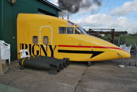 G-SSWP @ EGMH - Short SD3-30 shed, front section painted in Aurigny Airlines colour scheme. At the Manston history museum. - by moxy