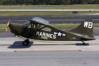 N10460 @ PDK - 1944 Stinson L-5E-1 Sentinel taxiing to the hangar after arrival on RWY 2L. - by Dean Heald