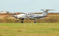 G-KVIP @ EGFH - Capital's Super King Air departing on Runway 22. - by Roger Winser