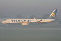 EI-DWS @ EGCC - lining up on 23R in the early morning fog - by Chris Hall
