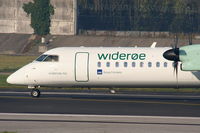 LN-WDE @ EGCC - Widerøe Dash-8 making its first visit to Manchester - by Chris Hall
