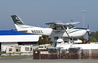N68AX @ KSQL - Mashair LLC (Santa Barbara, CA) 2008 Cessna T182T arriving from KSAC on way to KSBA - by Steve Nation
