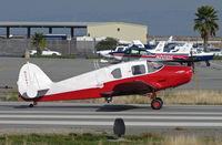 N74414 @ KSQL - Locally-based 1947 Bellanca 14-13-2 ready for take-off at San Carlos, CA (with Cruisair Senior logo on fuselage) - by Steve Nation