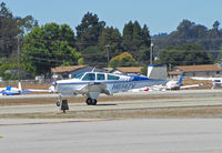 N6147V @ KWVI - 1961 Beech S35 Bonanza landing @ Watsonville Fly-In - by Steve Nation