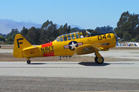 N7522U @ KWVI - 1952 CCF Harvard Mk IV painted as USN SNJ-5 BuAer 91044 F/044 Navy OAKLAND yellow cs & red band taxying @ Watsonville Fly-In - by Steve Nation