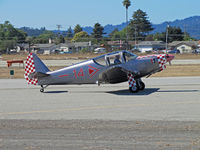 N80960 @ KWVI - 1946 Globe GC-1B as Luftwaffe #14 with red & white checkerboard nose and rudder taxiing @ Watsonville Fly-In - by Steve Nation