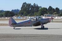 N80960 @ KWVI - 1946 Globe GC-1B as Luftwaffe #14 with red & white checkerboard nose and rudder taxiing @ Watsonville Fly-In - by Steve Nation