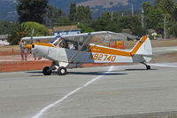 N82740 @ KWVI - Locally-based 1977 Piper PA-18-150 taxiing @ Watsonville Fly-In - by Steve Nation