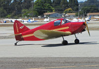 N29398 @ KWVI - Bright red  and yellow 1940 Culver LCA painted as NC29398 and taxiing @ Watsonville Fly-In - by Steve Nation
