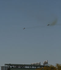 UNKNOWN @ GKY - The two USAF B-1B's performing an opening day flyover at the Rangers Ballpark in Arlington, TX - by Zane Adams