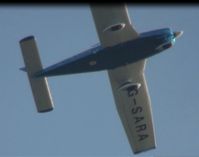 G-SARA - A picture grabbed from a video I took today walking across the Pevensey Levels in East Sussex, U.K. It is a close up and the rest of the plane is out of the frame, because of the difficulty of keeping the camera steady at 25 times zoom. - by aviator