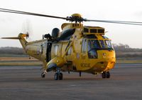 ZH540 @ EGFH - 22 Squadron RAF Westland Sea King coded U arriving at the airport. - by Roger Winser