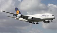 D-AIMH @ MIA - Lufthansa A380 landing Runway 9 in front of El Dorado - by Florida Metal