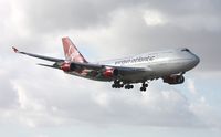 G-VFAB @ MIA - Virgin Atlantic 747 landing in front of El Dorado