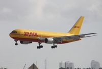 N786AX @ MIA - DHL 767 landing runway 30 - by Florida Metal