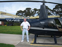 VH-HIE @ YMMB - Did the preflight... but lack of paperwork meant we flew the 206B2 instead... :)  (R44 at Moorabbin)