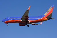N790SW @ LAS - Southwest Airlines N790SW (FLT SWA276) from Spokane Int'l (KGEG) on short final to RWY 25R. - by Dean Heald