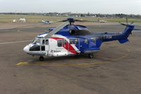 G-PUMI @ EGMC - In Bristow Helicopters livery on stand after diverting to airport. - by Alan Pratt