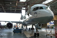 TC-SNC @ EGMC - in Air Livery hangar receiving its new Sun Express livery - by Alan Pratt